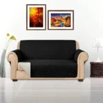 Cotton Quilted Sofa Covers - Black