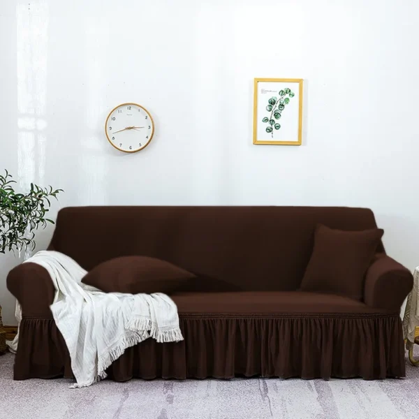 Premium Stretch Sofa Cover - Coffee