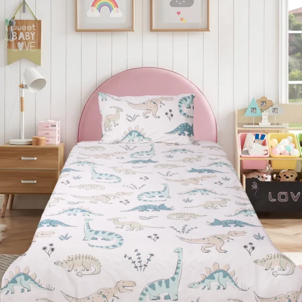 100% Cotton Single Bedsheet For Kids - DINO VALLEY