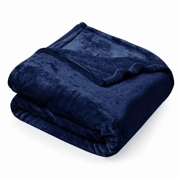 Navy Blue Fleece Blanket - Image 3