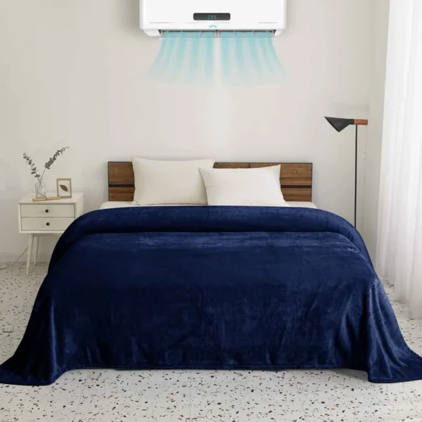 Navy Blue Fleece Blanket - Image 4