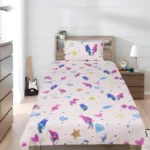Cotton Single Bedsheet For Kids - TROLLS