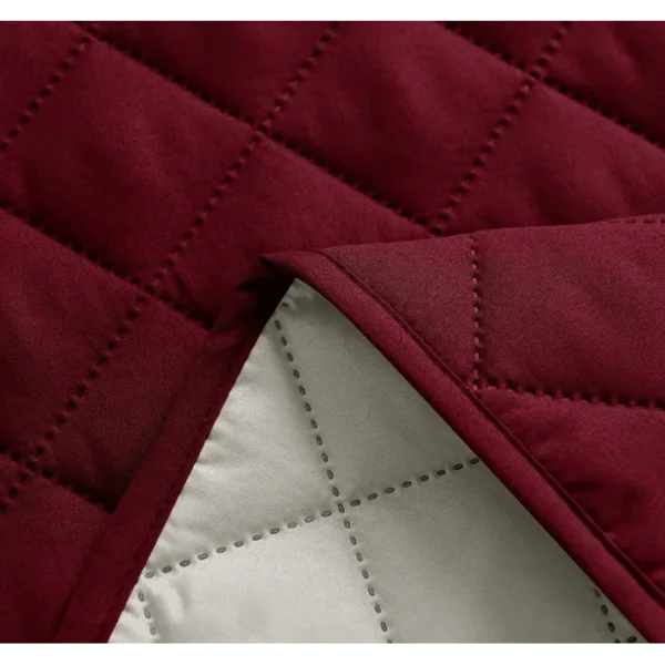 Cotton Quilted Sofa Covers - Maroon Color
