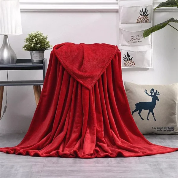 Crimson Red Fleece Blanket
