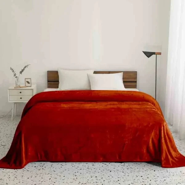 Crimson Red Fleece Blanket - Image 3