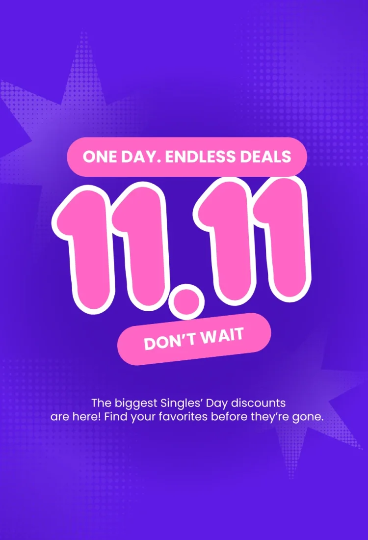 Purple and Pink Playful Singles’ Day 11.11 Discount Instagram Post